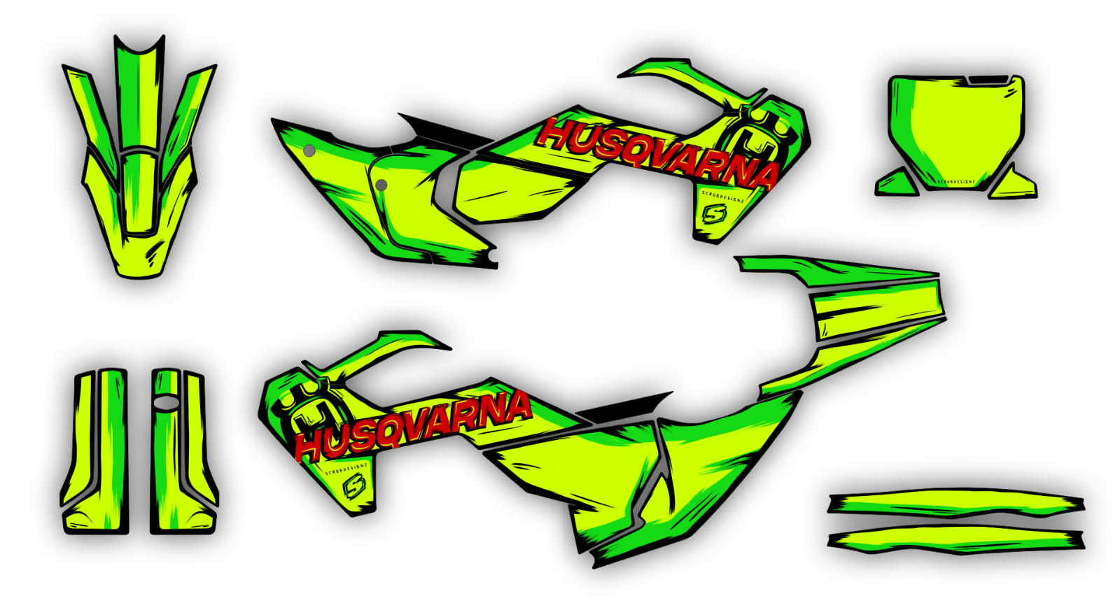 Graphics TC 65 2024 Husqvarna decals SCRUB TC 65 Decals