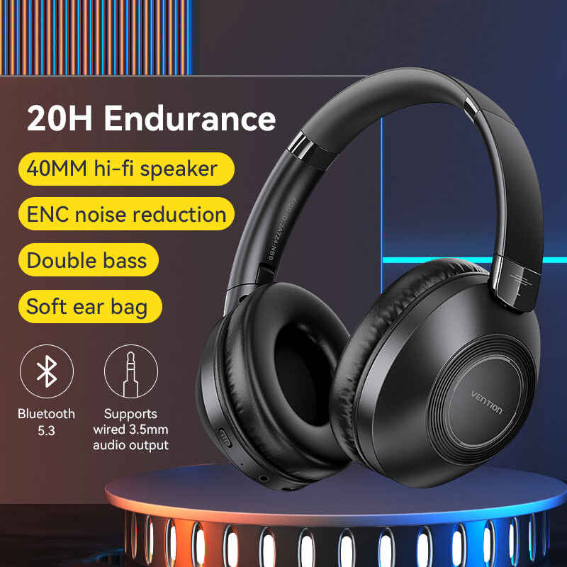 Wireless Headphones ENC Noise Cancelling Bluetooth Earphone Mic Foldable Headset