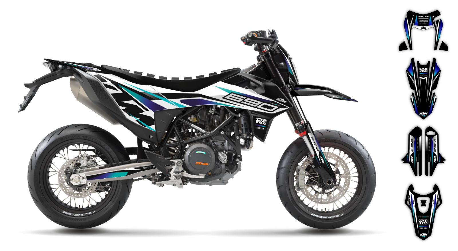 KTM graphics SMC-R 690 2019 2020 2021 2022 2023 SCRUB decals stickers Supermoto