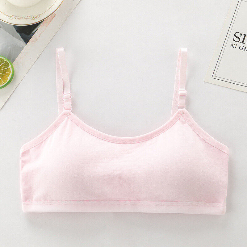 Girl's Bra Crop Tops for 10-13 Years Cotton Underwear Girls Sports Bras 2 Pack - Foto 12 di 15