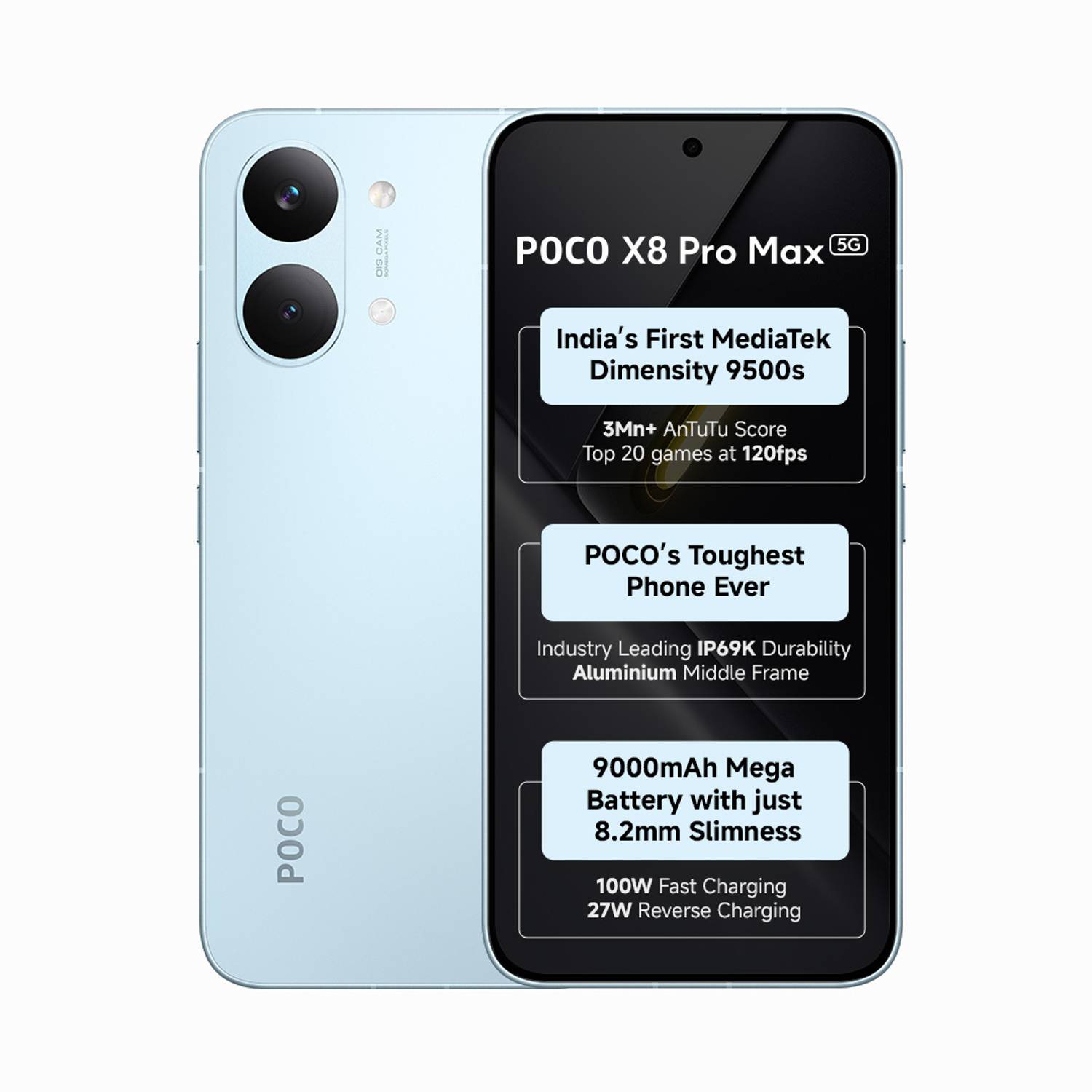 美品 POCO X8 Pro Max 512GB ブルー グローバル版 6134a280-a254-4010-9ed3-