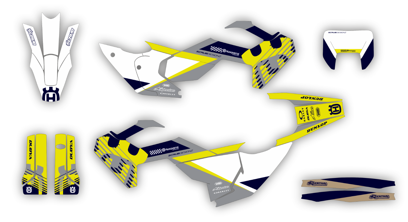 Husqvarna 2024 2025 TE FE 150 250 300 350 450 501 Graphics decals stickers SCRUB
