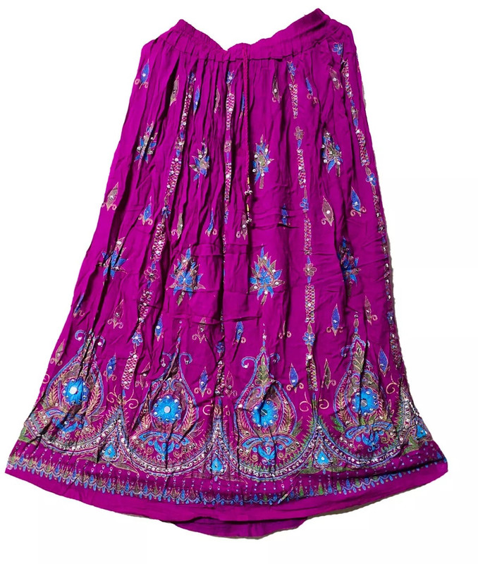 Women's Skirt Sequin Crinkle Handmade Gypsy Long Lehenga Hippie Boho Maxi Skirts - Bild 30 von 30
