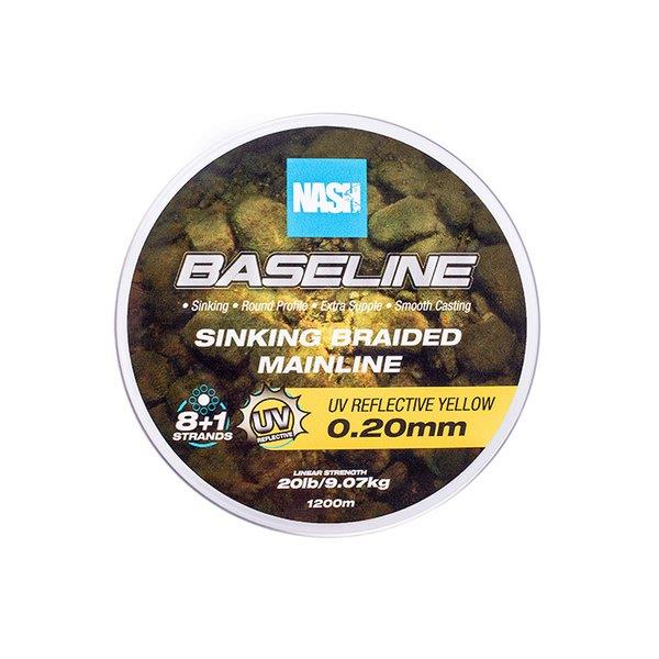 Nash Baseline Sinking Braid UV Yellow / Carp Fishing Braided Mainline - Picture 10 of 13
