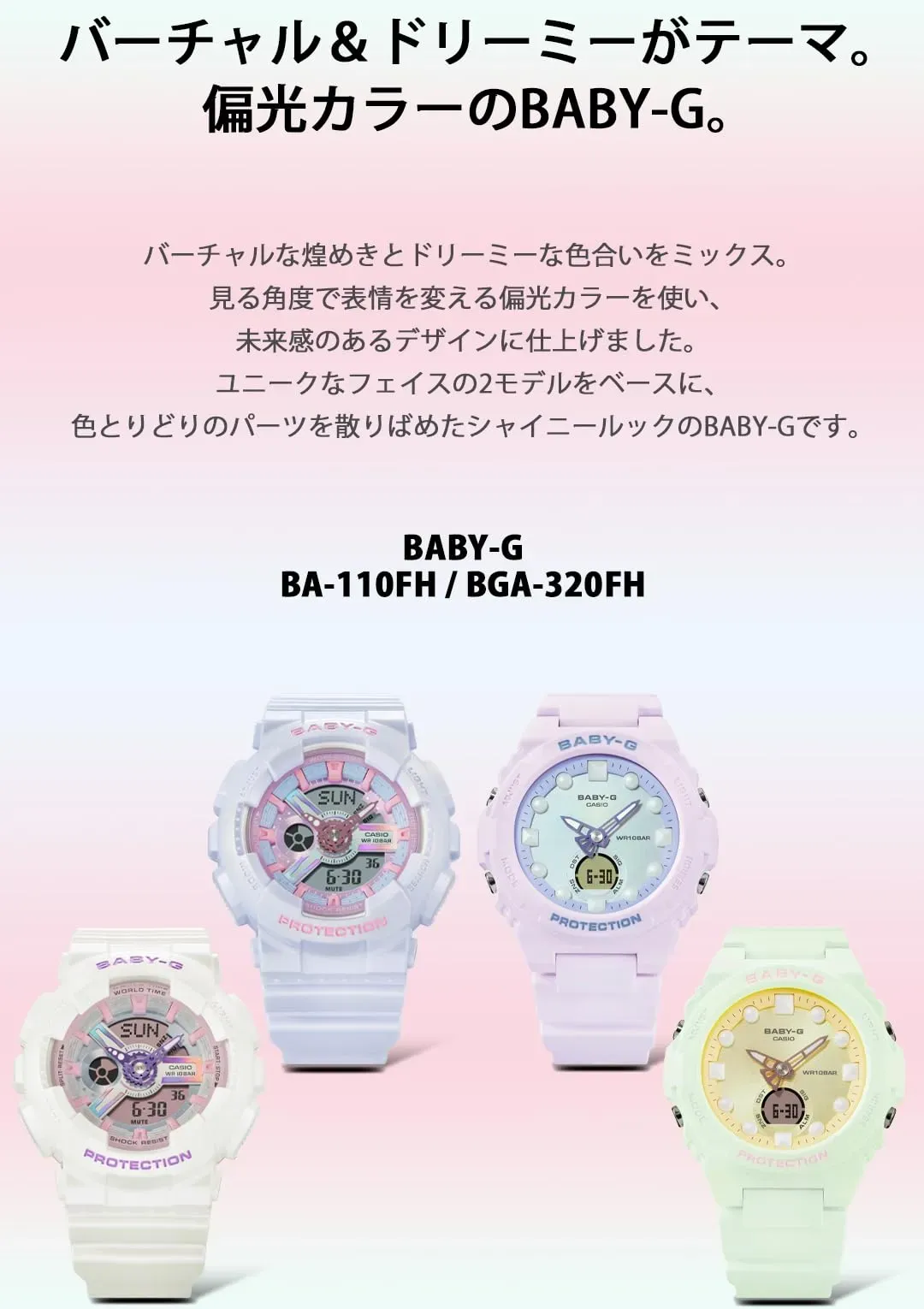 NEW Casio Baby-G BGA-320FH/BGA-320 Women's Watches Pink/Green/White From Japan - Picture 10 of 23