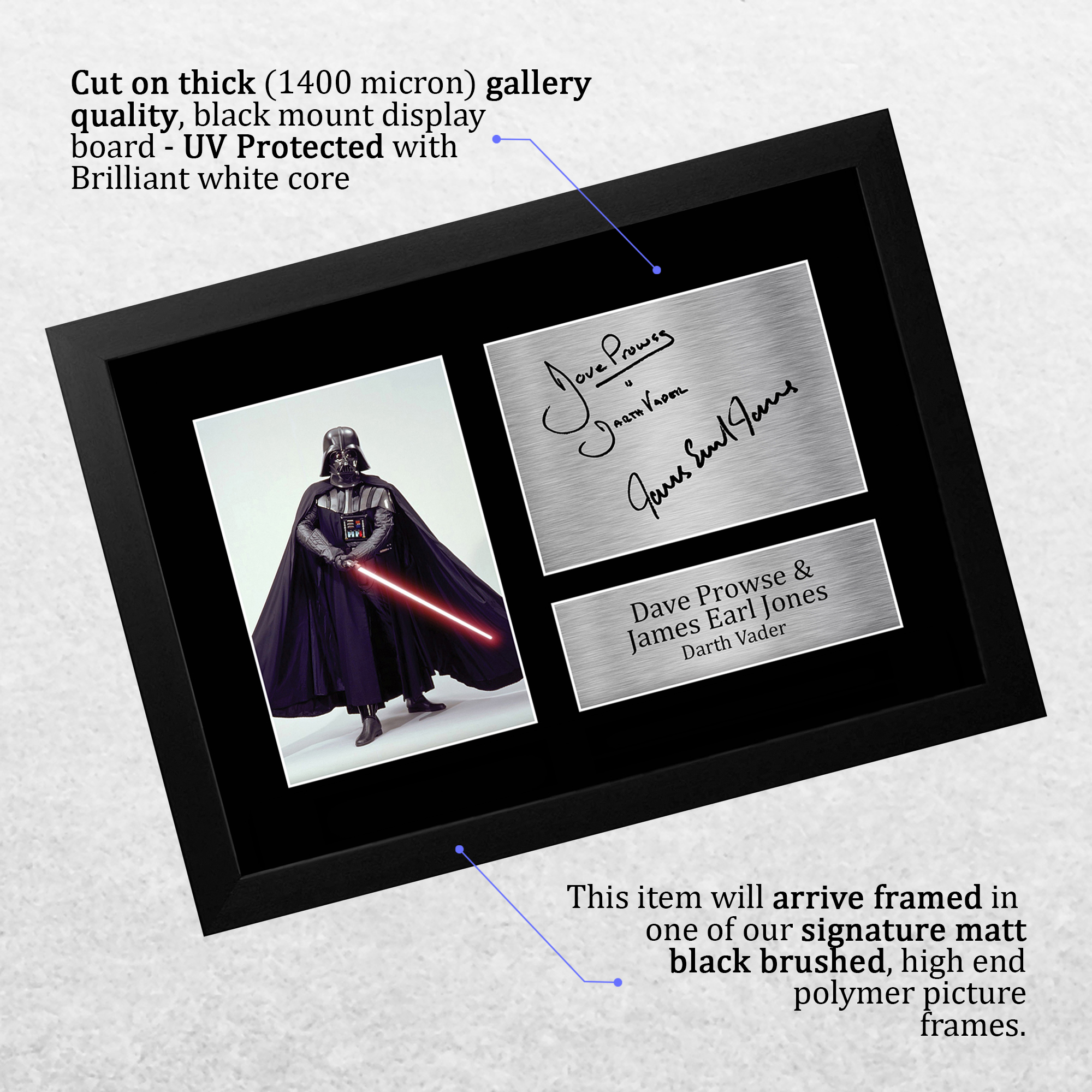 Prowse & Jones Firmado A4 Enmarcado Impreso Autógrafo Dark Vader Star Wars Impresión - Imagen 12 de 24