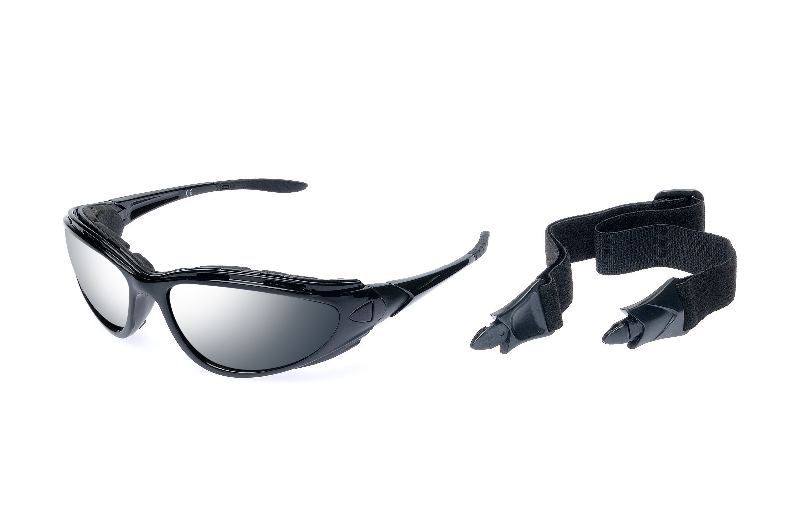 Alpland Sunglasses Sports Glasses White with Temples + Strap Anti-fog