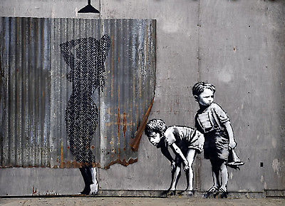 BANKSY LOOK INSIDE GRAFFITI FANTASY GICLEE PRINT FINE CANVAS - Picture 2 of 4