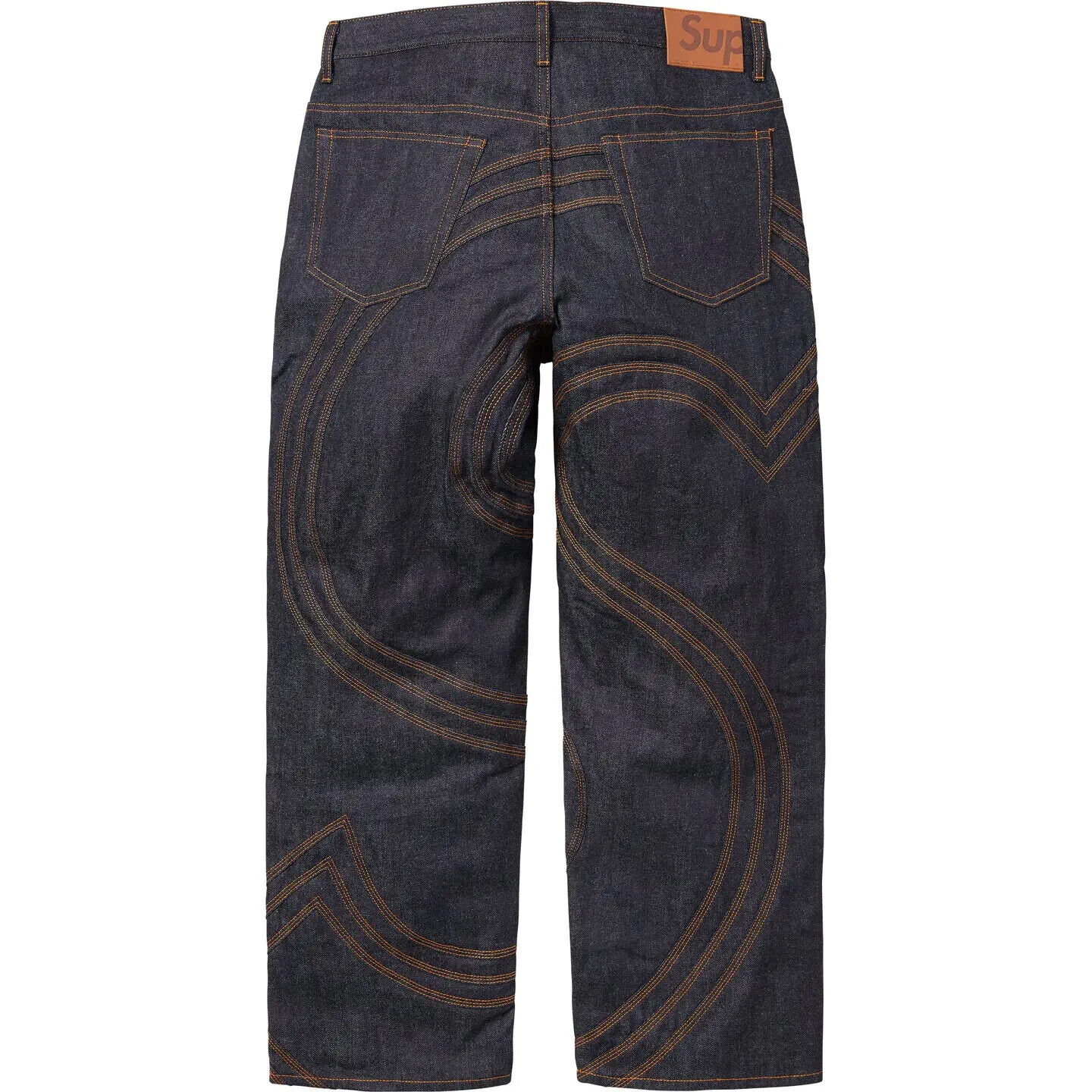 Supreme S Logo Rigid Baggy Jean Rigid Indigo Black 2colors SS25