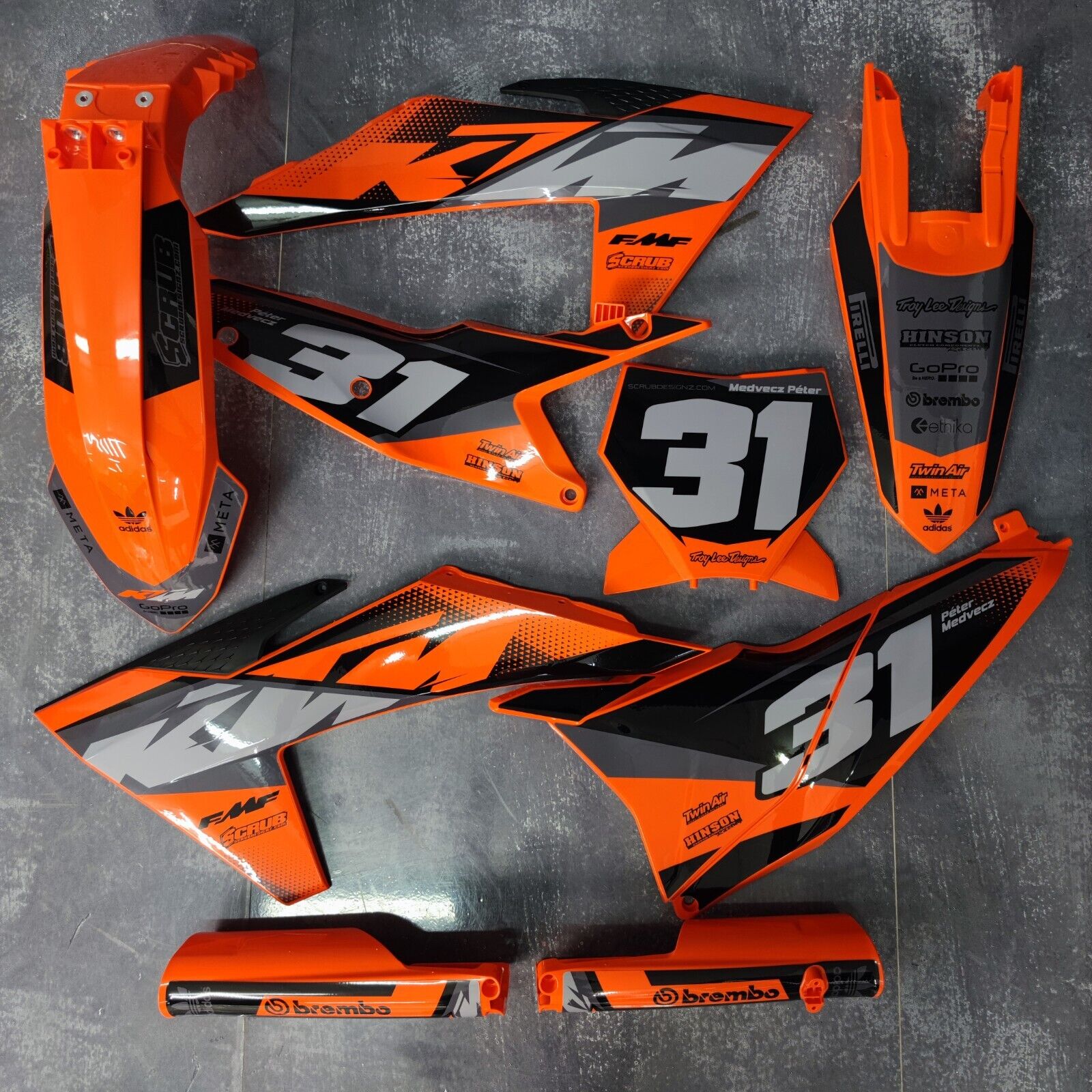 Plastics + Graphics KTM 2025 XC XC-F SX SX-F | Race number + Name
