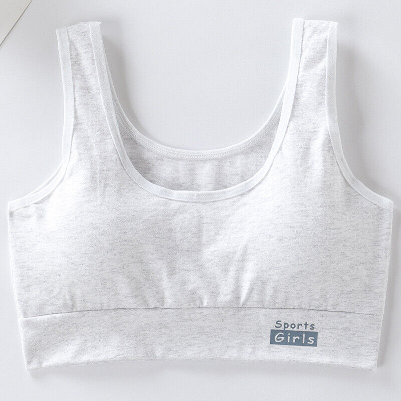2 Pcs Cotton Girls Bra Kids Crop Top Underwear Sports Training Bra 10-18 Years - Picture 19 of 21