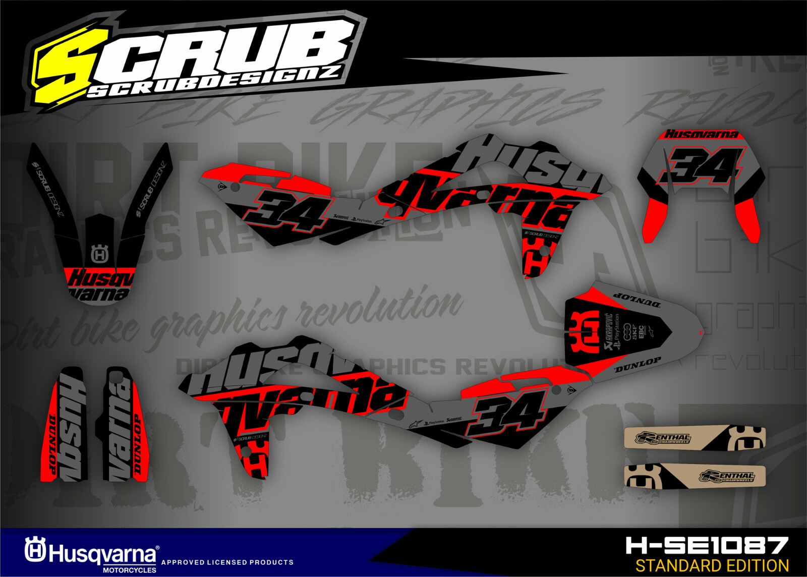 Husqvarna graphics TE250 TE310 2009 2010 2011 2012 2013 decal TE 250 310