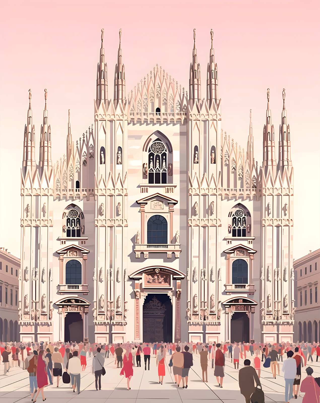 Milan Duomo Cathedral Wall Art - Italian Architecture - 12X16