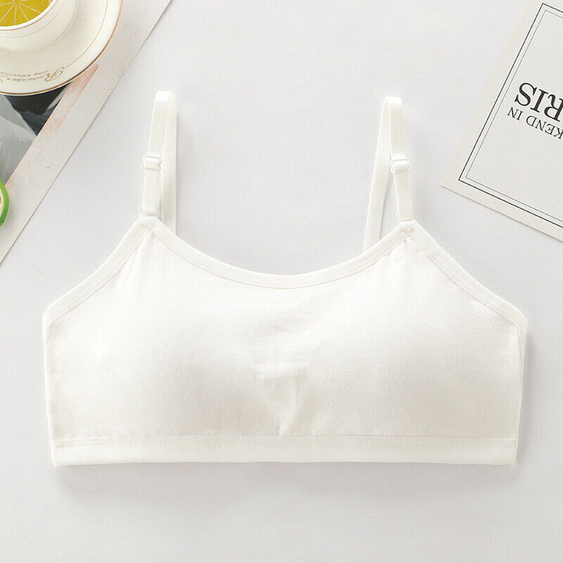 Girl's Bra Crop Tops for 10-13 Years Cotton Underwear Girls Sports Bras 2 Pack - Foto 11 di 15