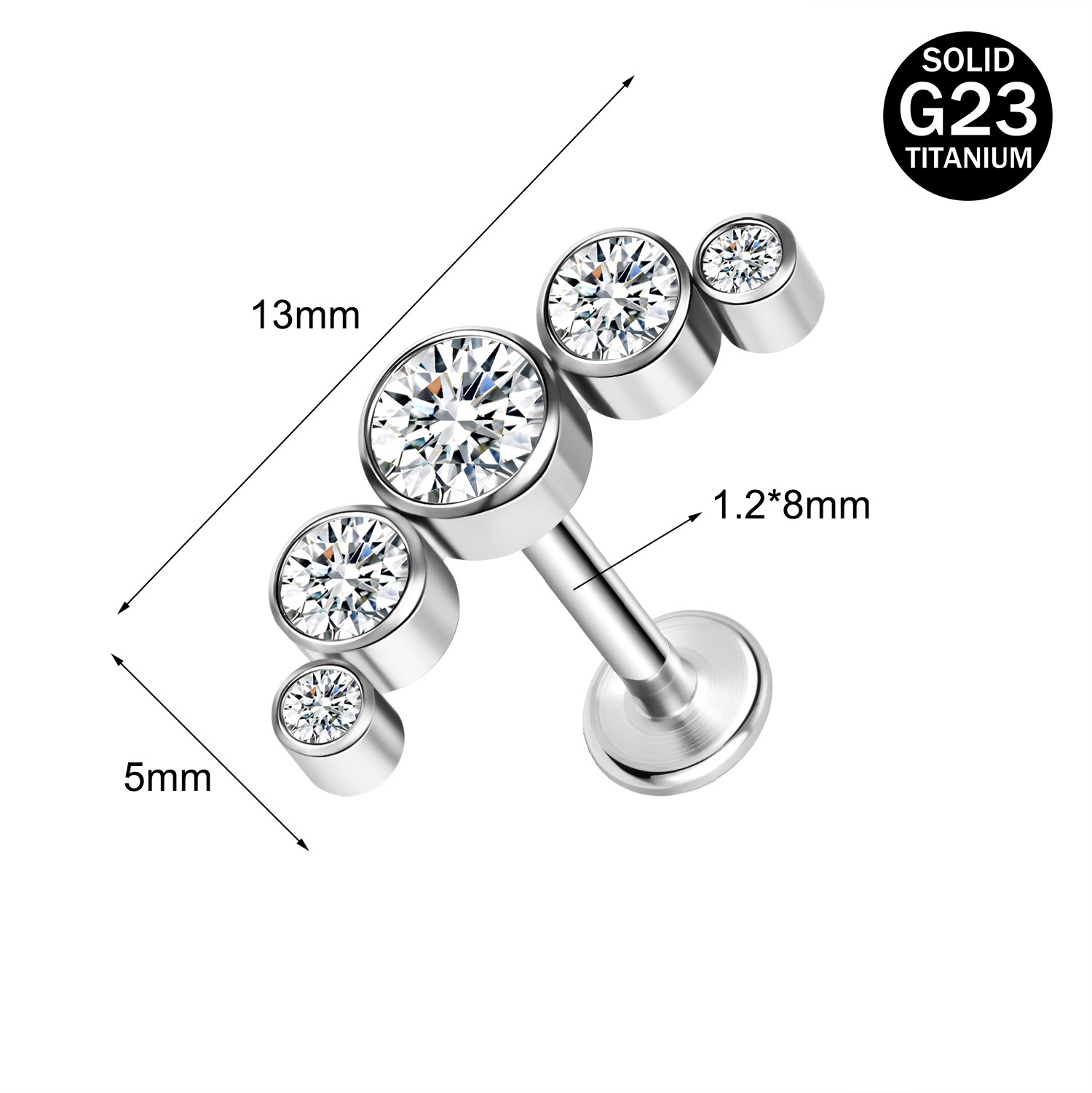 16g G23 Titanium Labret Lip Ring Helix Daith Tragus Earring Labret Lip Piercing - Picture 127 of 156