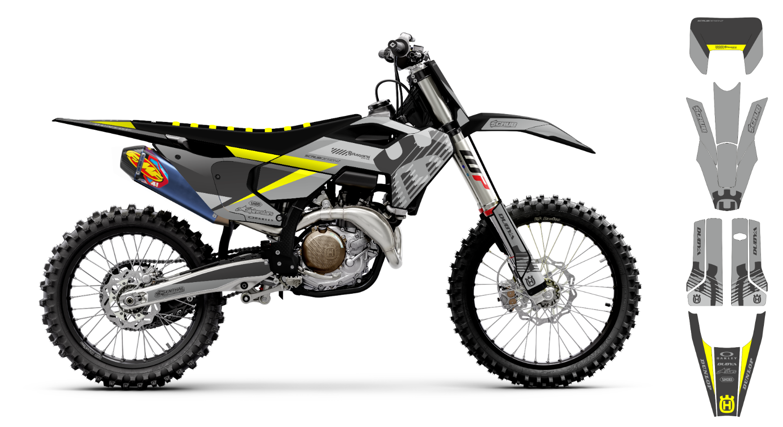 Husqvarna 2024 2025 TE FE 150 250 300 350 450 501 Graphics decals stickers SCRUB