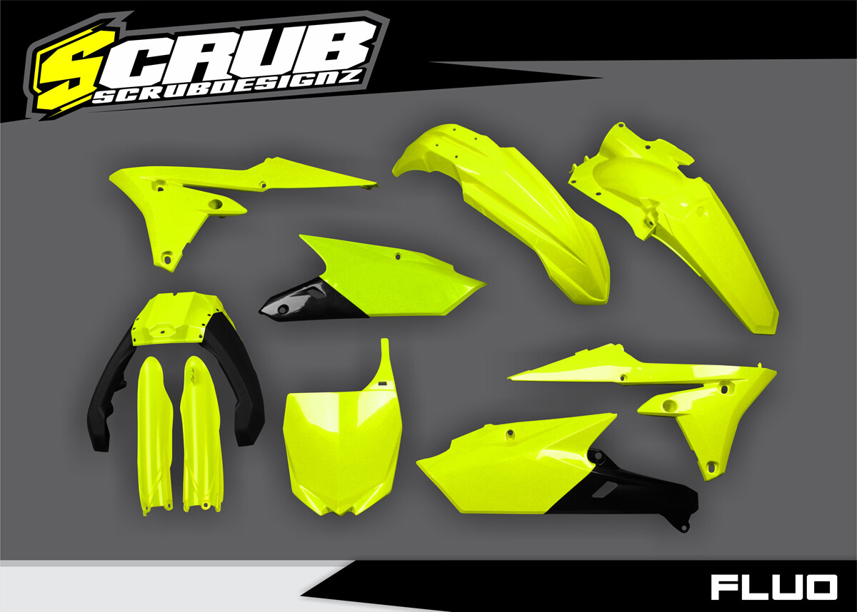 Yamaha YZ450F 2014-2017 YZ250F 2014-2018 plastics kit airbox blue neon yellow