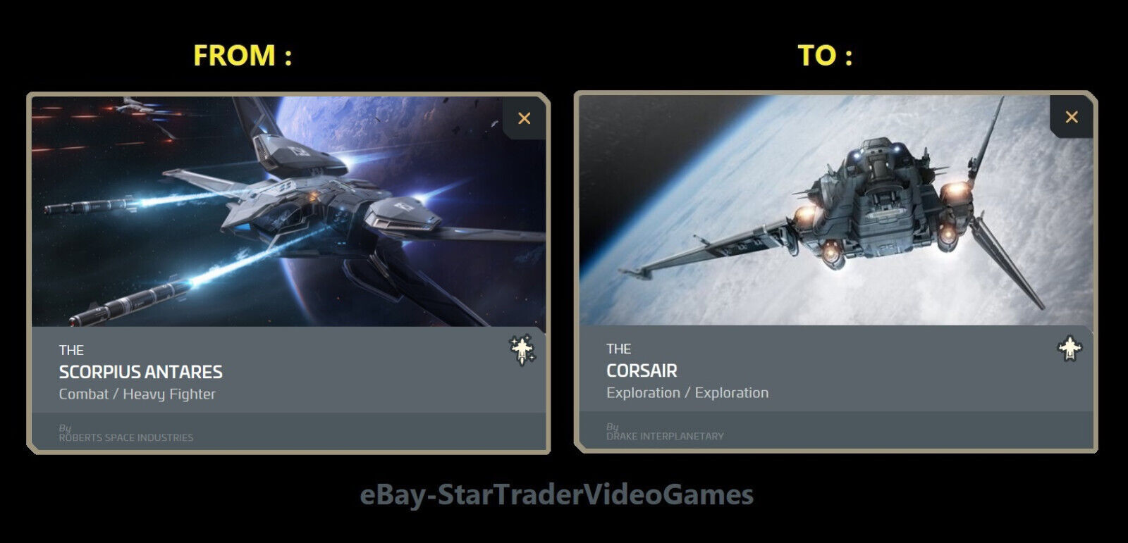 STAR CITIZEN SHIP UPGRADE TO DRAKE CORSAIR CCU SELECTION eBay