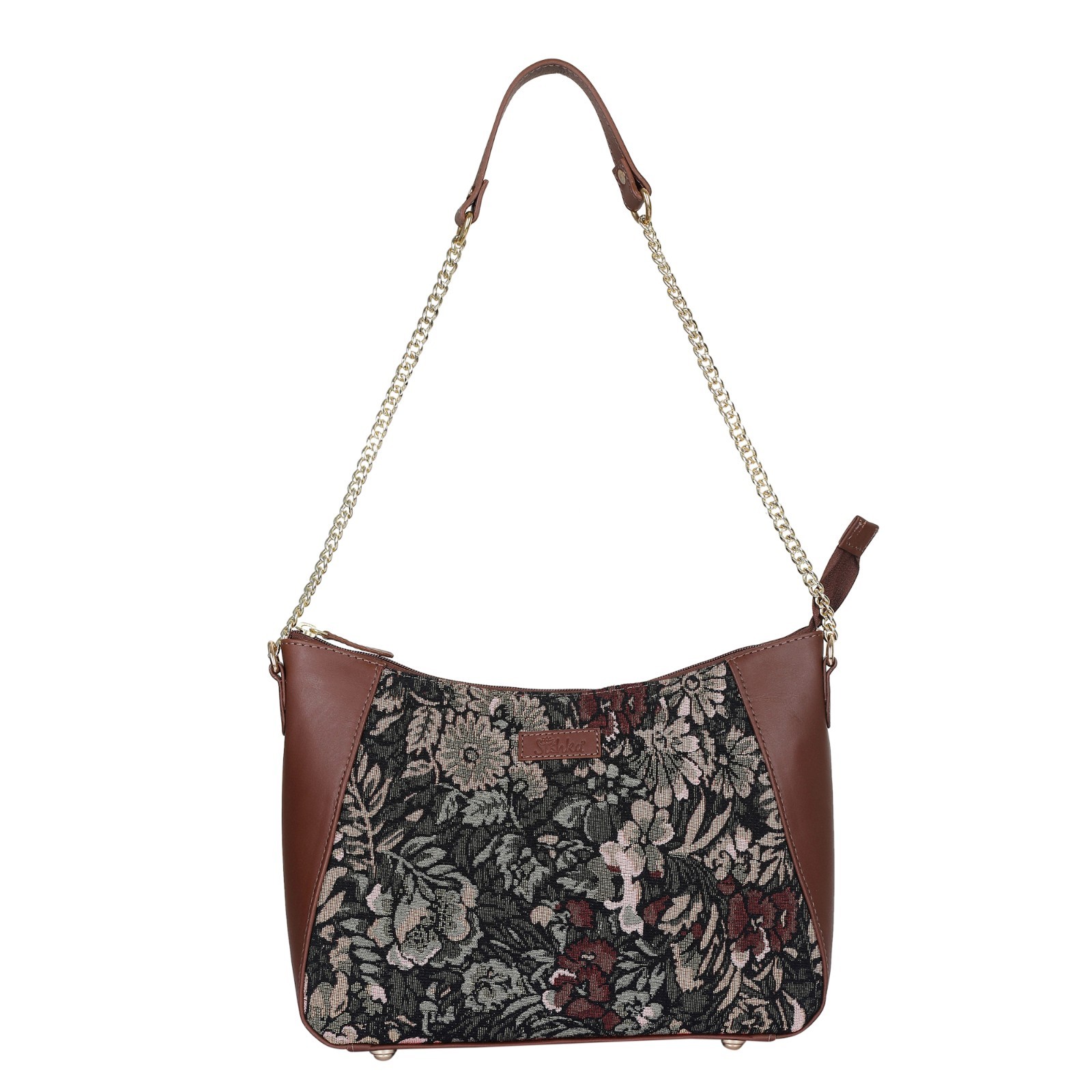 Women’s Tapestry Leather Shoulder Bag – Elegant Crossbody Satchel Purse