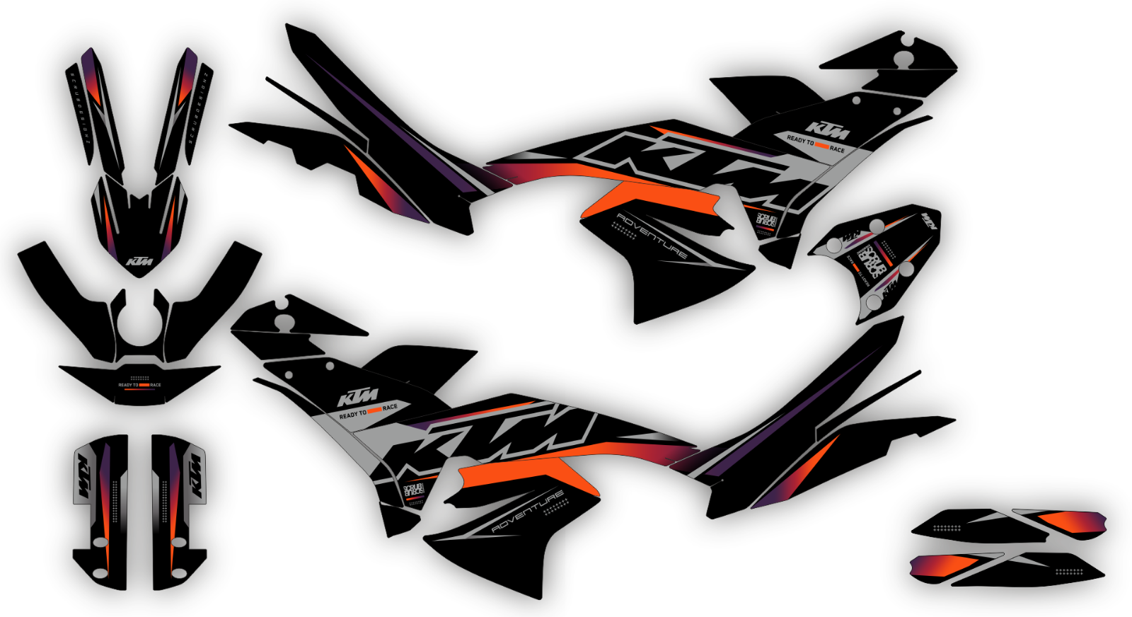 KTM ADVENTURE 2023-2024 790 R 890 R Rally Graphics Decals Stickers
