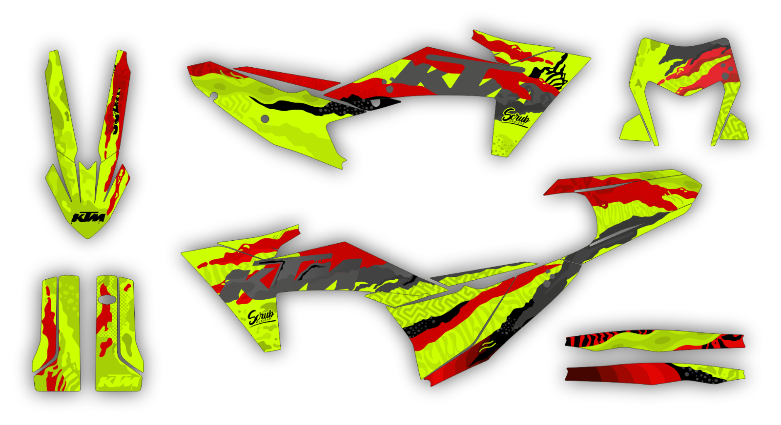 Graphics Kit KTM EXC EXC-F XC-W XCF-W 2024 2025 150 250 300 350 450 500 decal