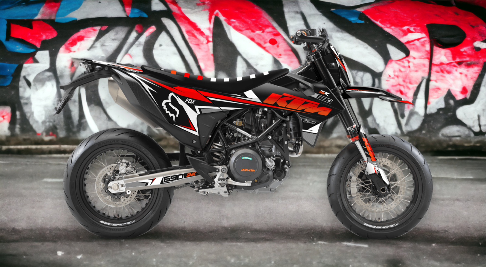KTM graphics SMC-R 690 2019 2020 2021 2022 2023 SCRUB decals stickers Supermoto