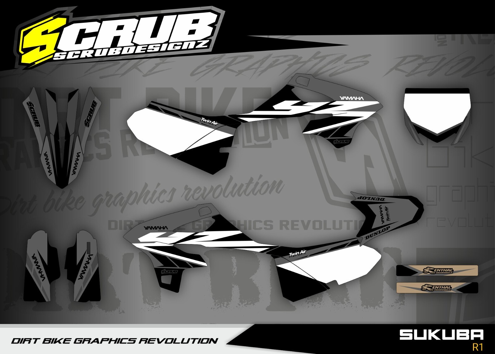 Yamaha YZ85 2022 2023 2024 Graphics Decals Stickers kit YZ 85 Race Number