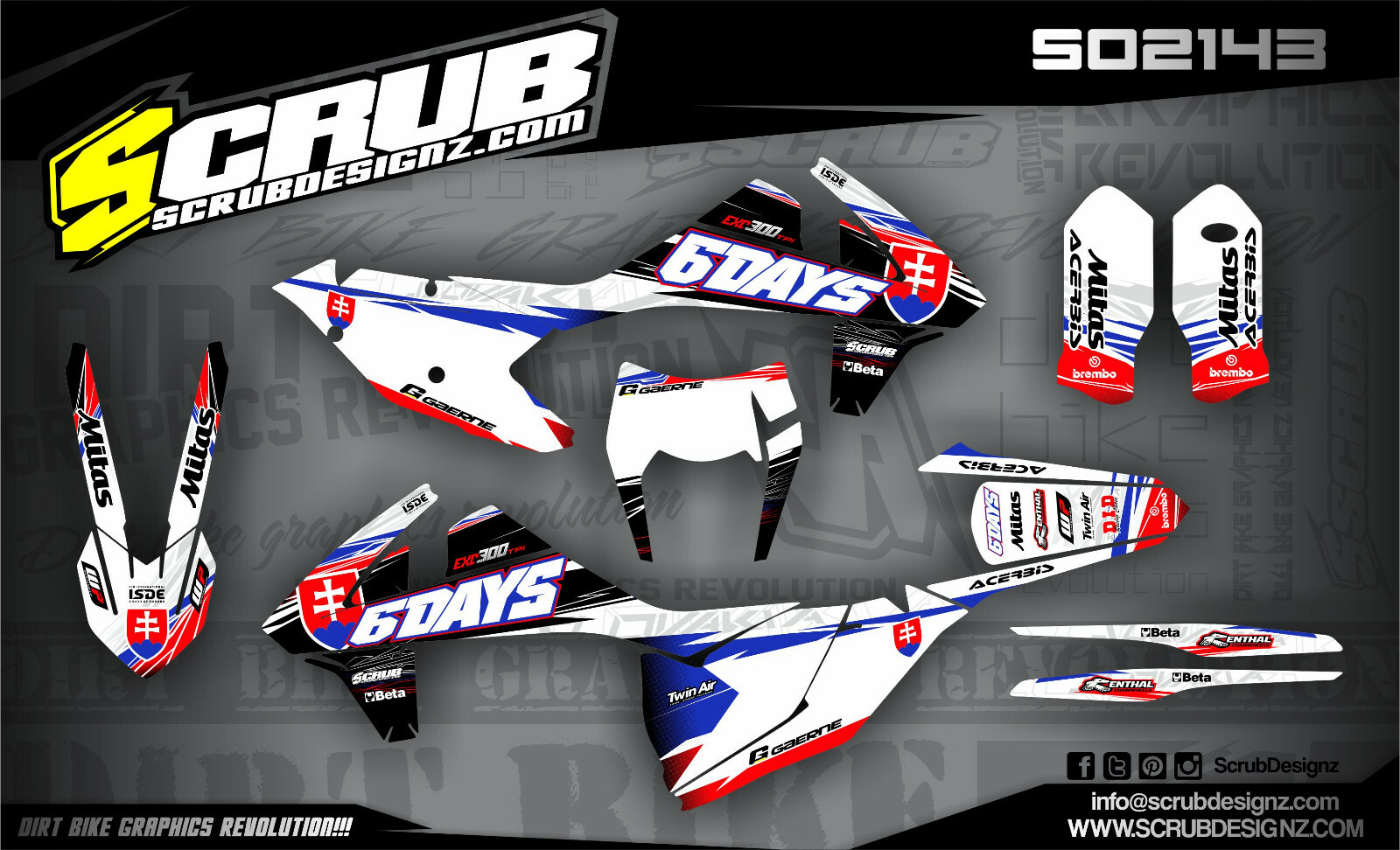 KTM graphics EXC 125 250 300 350 450 500 2017 2018 2019 SCRUB decals EXCf XC-W
