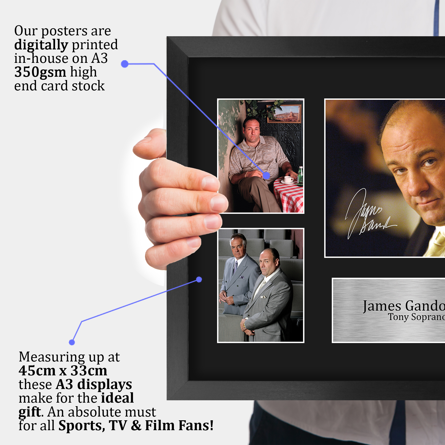 Autógrafo preimpreso firmado de James Gandolfini foto regalo para un fanático de Los Soprano - Imagen 20 de 24