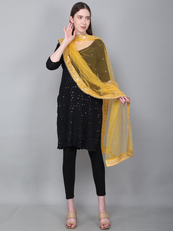 Way2Like Net Bridal Dupatta Embroidered Scarf Hijab Wedding Party Wear For Women - Picture 35 of 42