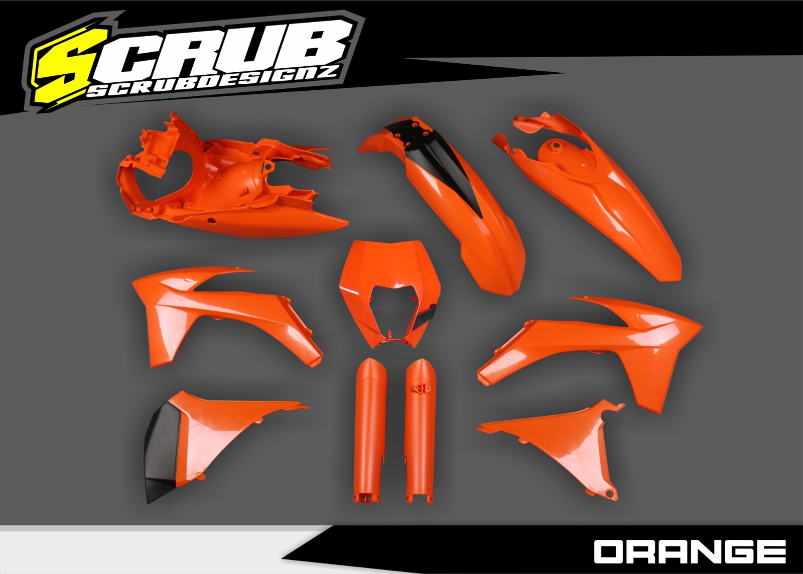 Plastics Kit KTM EXC EXC-F 2012 2013 + Airbox + Fork guards + Headlight mask