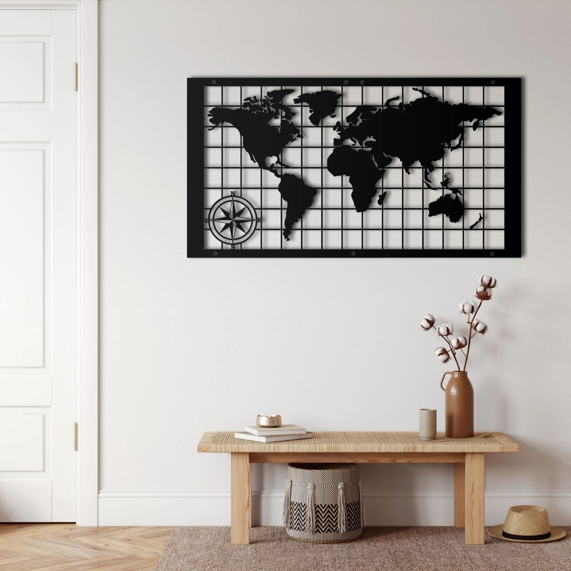 Metal Wall Decor, World Map Continents, Home Living Room Decor, Wall Sign, - Picture 7 of 19