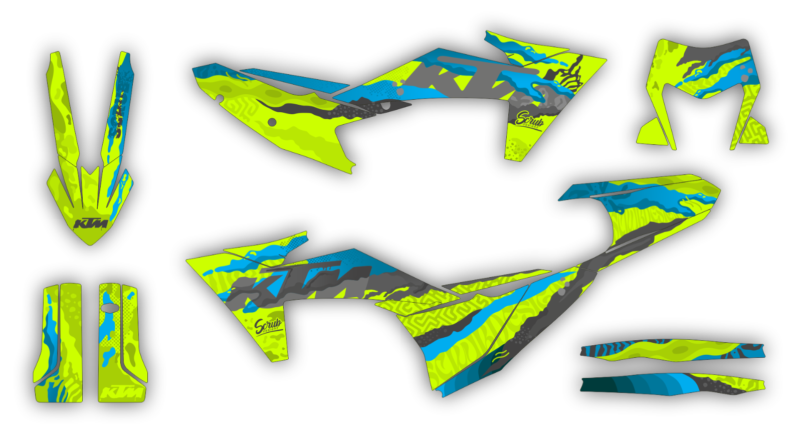 Graphics Kit KTM EXC EXC-F XC-W XCF-W 2024 2025 150 250 300 350 450 500 decal