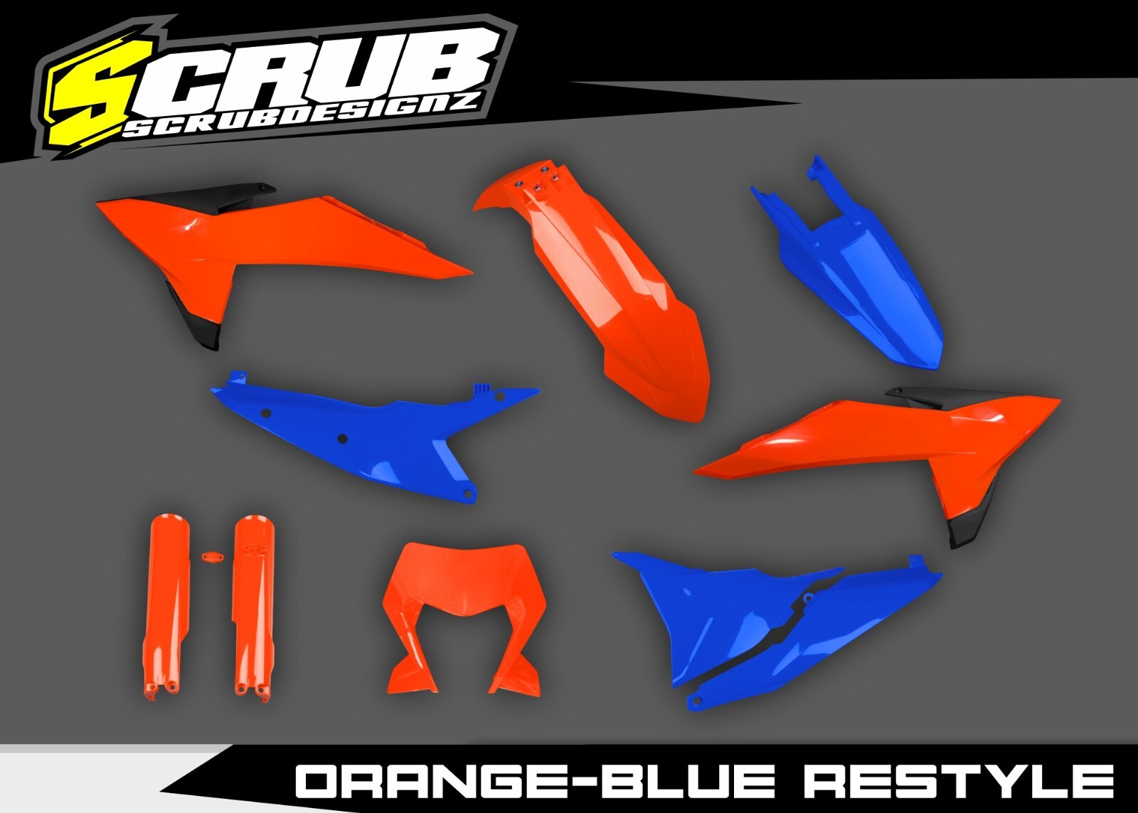Plastics + Graphics KTM 2024 2025 XC-W XCF-W EXC EXC-F Orange Blue Restyle