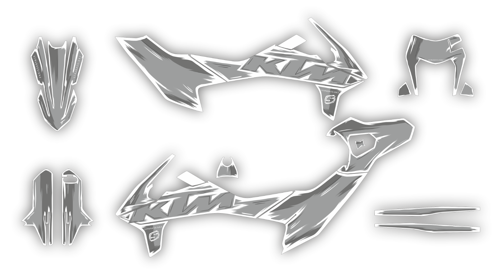 KTM graphics SMC-R 690 2019 2020 2021 2022 2023 SCRUB decals stickers Supermoto