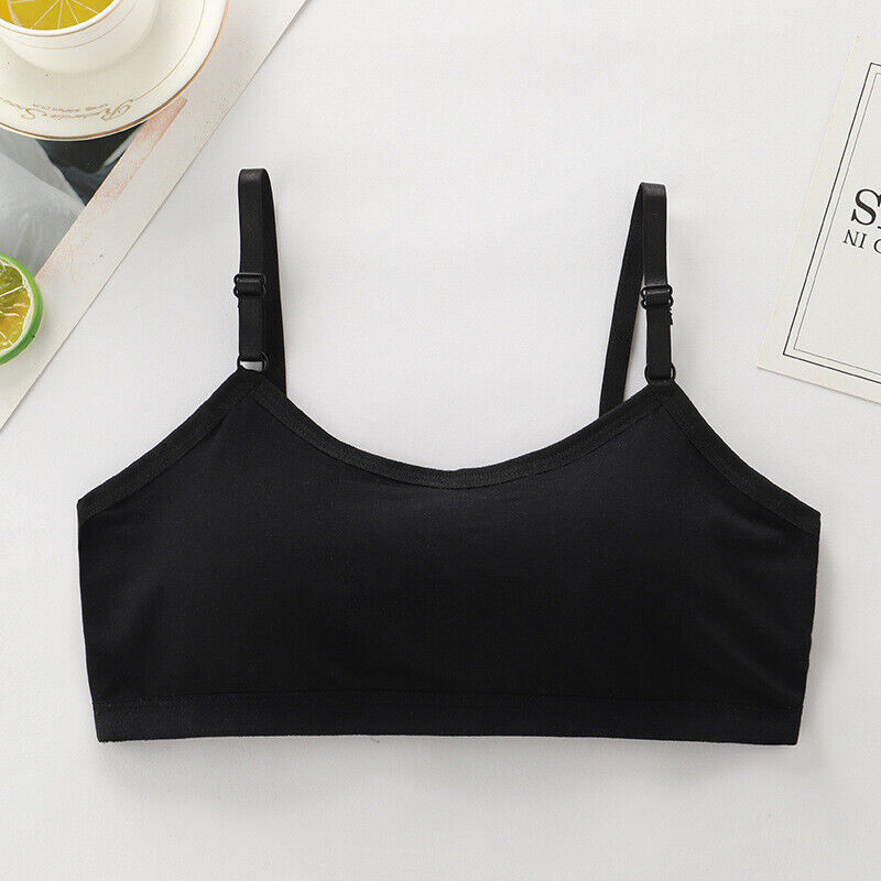 Girl's Bra Crop Tops for 10-13 Years Cotton Underwear Girls Sports Bras 2 Pack - Foto 14 di 15