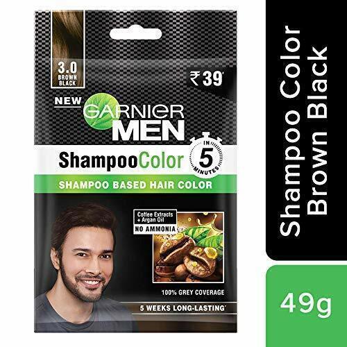 (Pack of 5 ) Garnier Men Shampoo Hair Colour 20ml Each Black | Brown | Burgundy