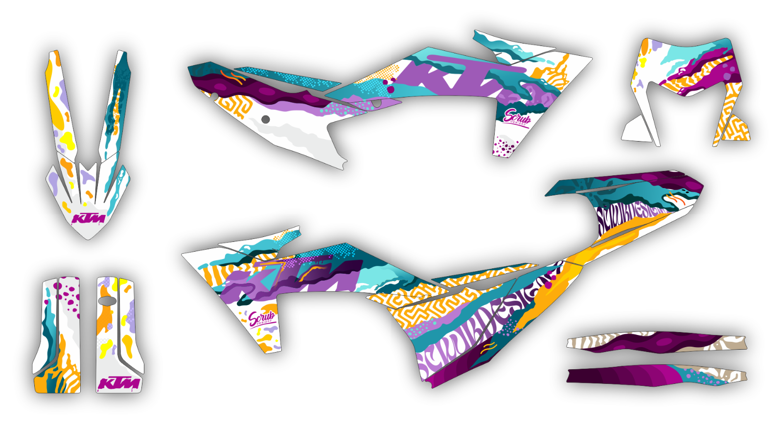 Graphics Kit KTM EXC EXC-F XC-W XCF-W 2024 2025 150 250 300 350 450 500 decal