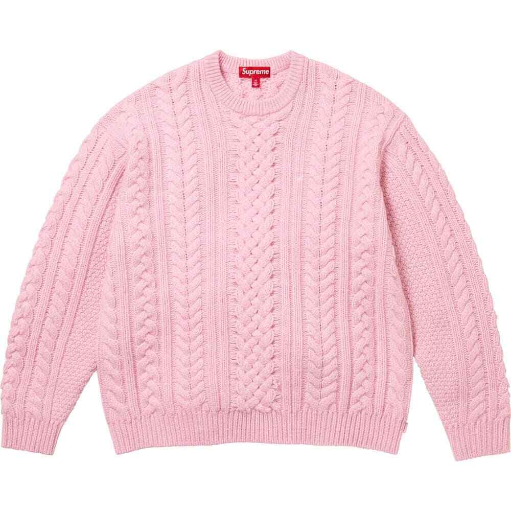 Supreme Applique Cable Knit Sweater 4colors FW23 Size S-XXL Brand