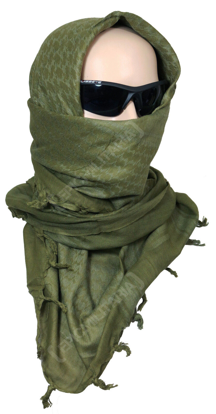 Sciarpa Shemagh Antivento In Poliestere 120x120 Cm – Con Nappe, Per Uomo E Donna, Trekking E Uso Quotidiano, Colore Nero