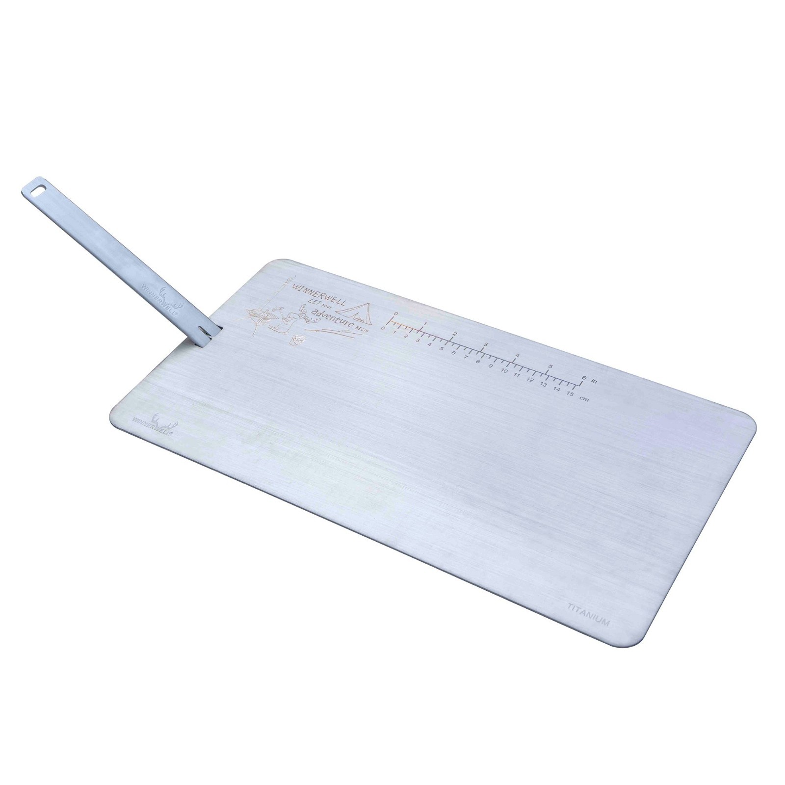 Winnerwell Titanium Cutting Board with Handle Pure Ti Camping Chopping Board
