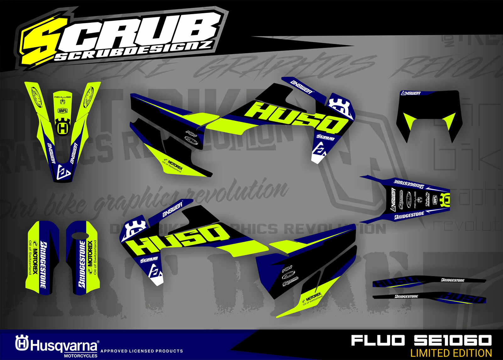 Husqvarna Graphics TE FE 150 250 300 350 450 501 - 2020 2021 2022 2023 Decals