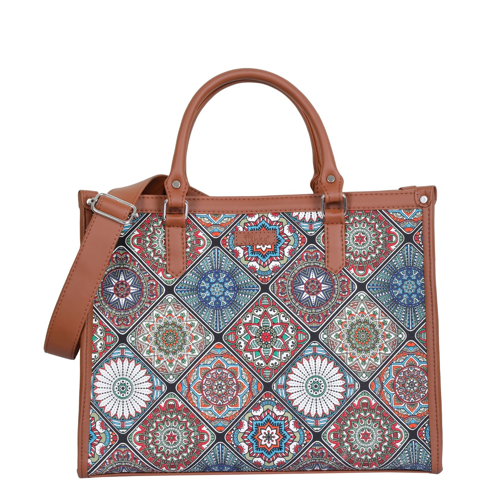 Women’s Handcrafted Printed Laptop Tote Bag – Stylish Satchel Shoulder Handbag