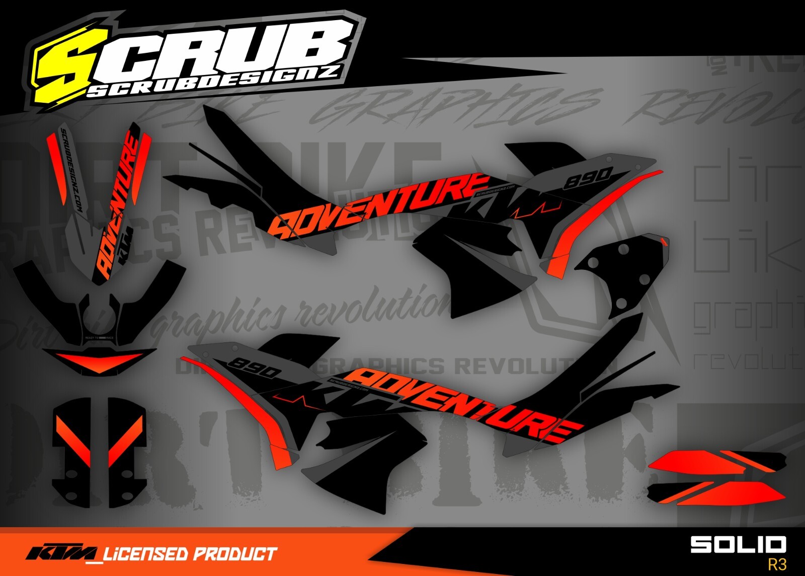 KTM ADVENTURE 2023-2024 790 R 890 R Rally Graphics Decals Stickers