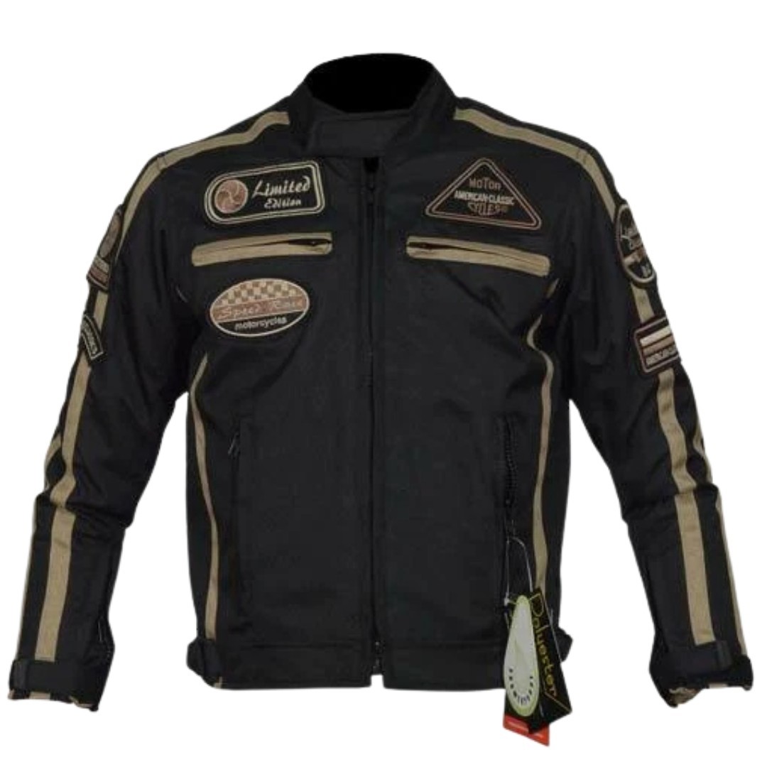 Kids Motorcycle Biker Jacket Protective Waterproof Textile CE Girls Boys Black