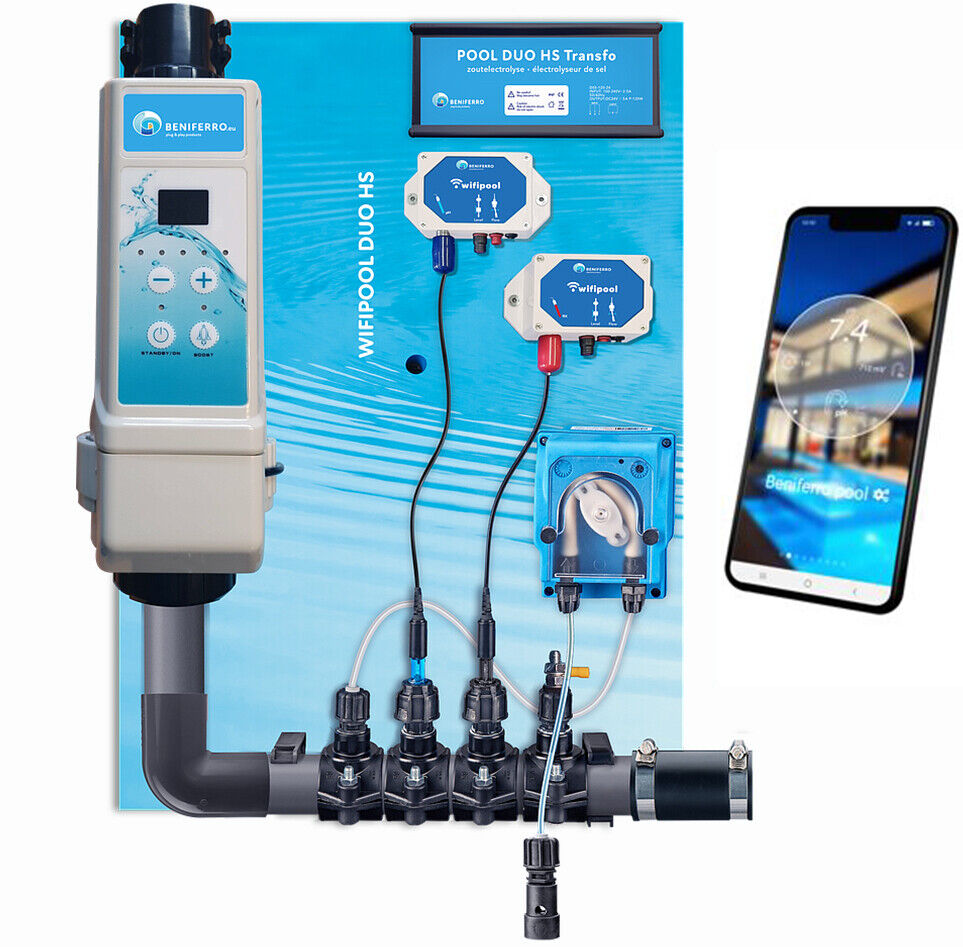 Piscina Electrólisis Salina Generador de Cloro Medición y Control...