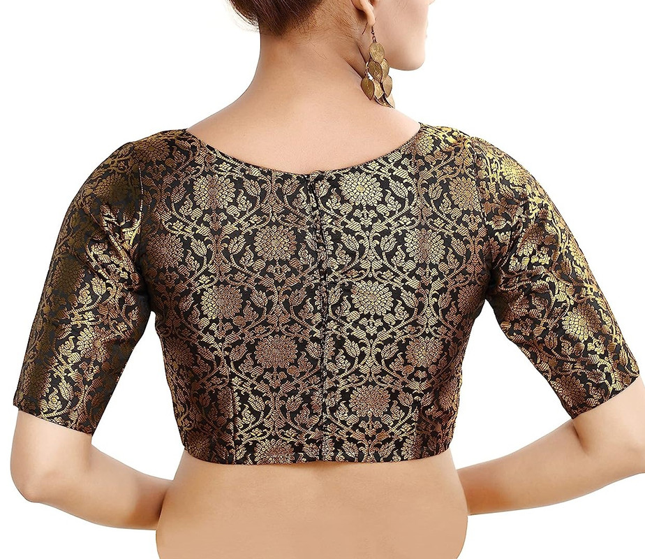 Women's Brocade Saree Blouse Bollywood Ethnic Lehenga Crop Top Tunic Partywear - Picture 20 of 98