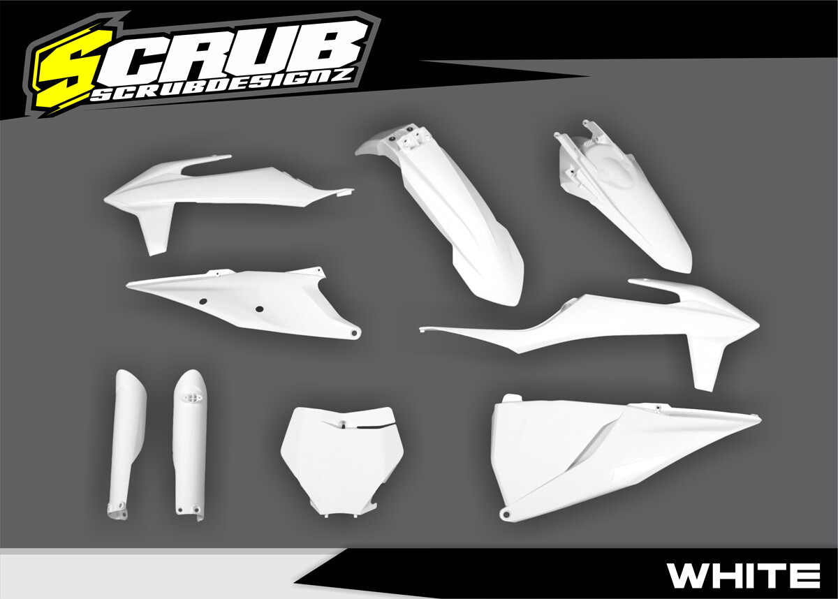Plastics Kit White KTM SX SX-F XC XC-F 2019 - 2022 125-150-250-300-350-450