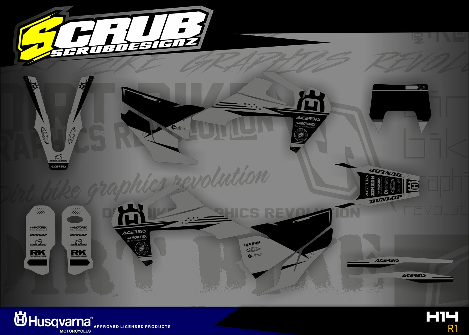 Husqvarna Graphics TE FE 150 250 300 350 450 501 - 2020 2021 2022 2023 Decals