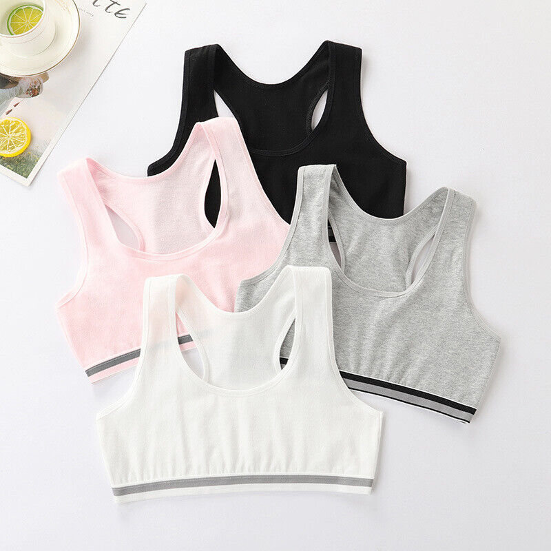 GIRLS 4 PACK CROP TOP SEAMFREE SPORTS TRAINING BRA AGE 12-16 - Picture 11 of 12